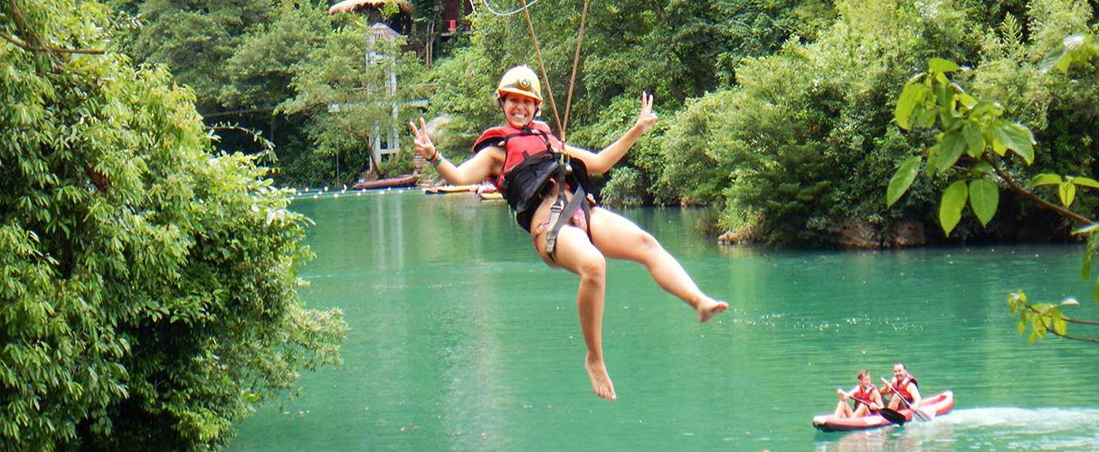 Thien Duong cave - kayak and zipline to Dark Cave