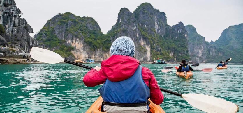 Kayaking in Halong Bay